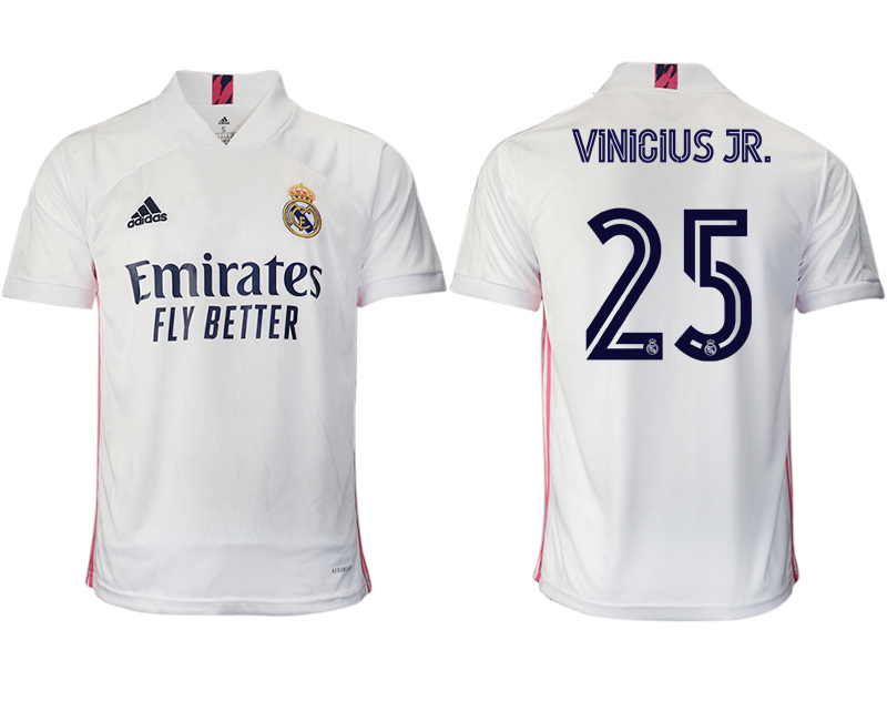Men 2020-2021 club Real Madrid home aaa version #25 white Soccer Jerseys->real madrid jersey->Soccer Club Jersey